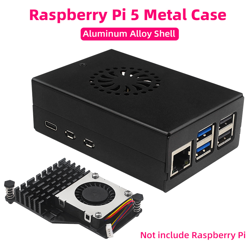 Argon One V3 M.2 Nvme Case - Raspberry Pi 5, Metallgehäuse, Aluminiumlegierungsgehäuse, kompatibel